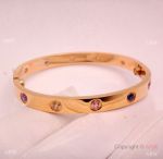 Best Copy Cartier Love Bracelet with Rainbow Diamond